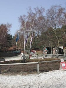 The Trading Post and Flag Pole at the Scout Camp on the Island